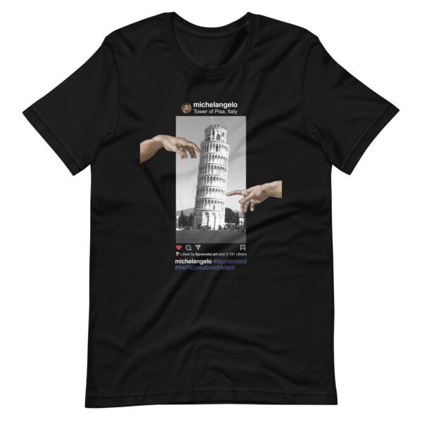 michelangelo t-shirt - miguel angel - art clothing - art t-shirt- by vandal - pisa tower